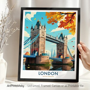 London Tower Bridge Art Print: Cityscape Wall Decor, Travel Gift