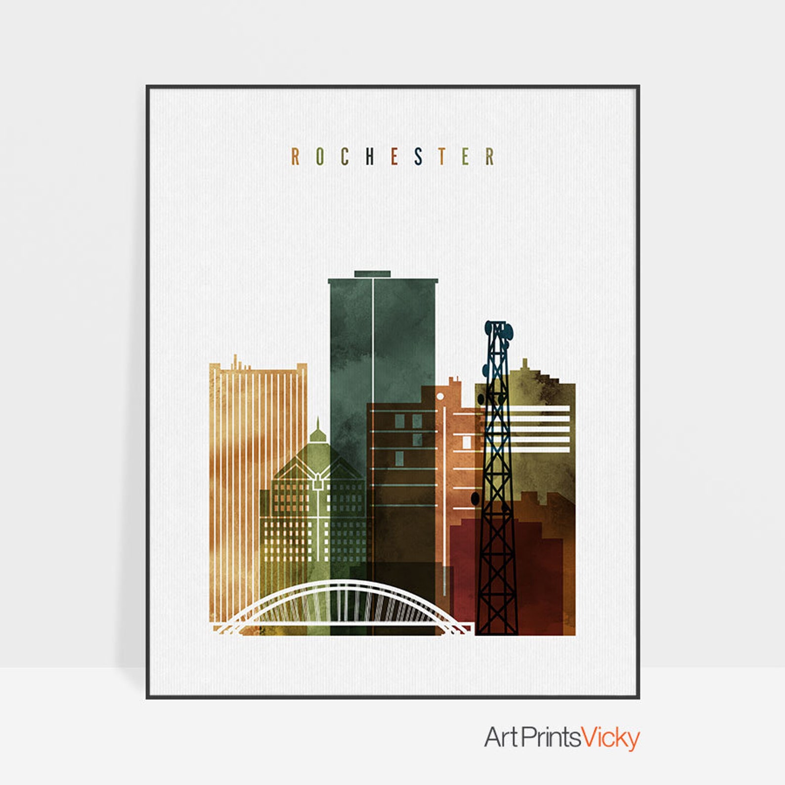 Rochester NY Print Rochester NY Poster Rochester City Art Etsy
