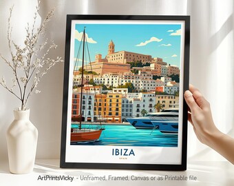 Ibiza Travel Print Wall Art | Ibiza Spain Poster | Art Decor for Home or Office Decor | Housewarming Gift