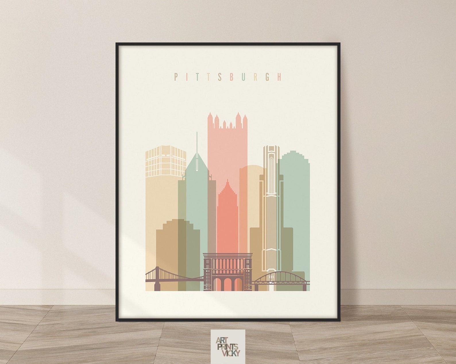 Pittsburgh Art Print Poster Wall Art Pittsburgh Etsy