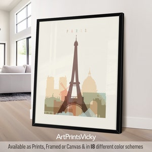 Paris poster, print wall art, Paris Skyline, France cityscape, Travel poster, City print, Travel gifts, Office decor | ArtPrintsVicky