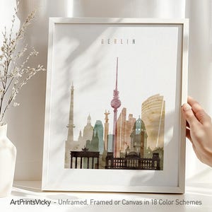 Berlin skyline poster, Berlin art print, Travel gift | ArtPrintsVicky