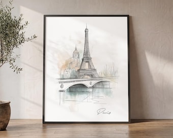 Paris poster | Eiffel Tower wall art print | Home and office decor