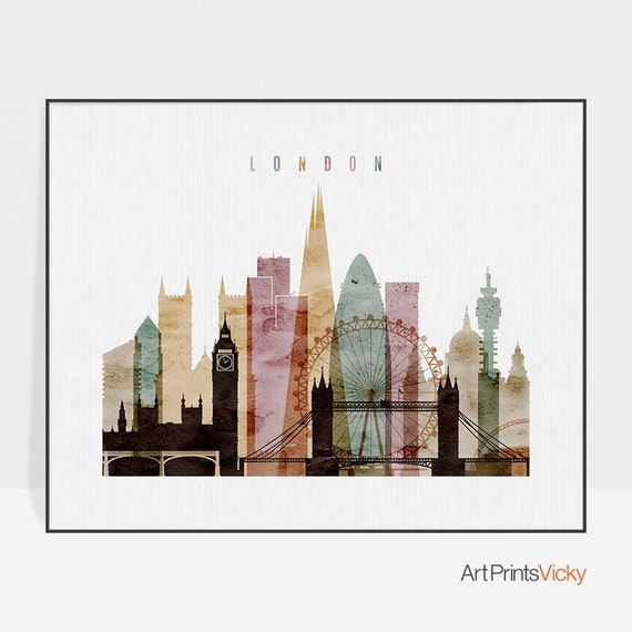 London Print Poster Skyline Wall Art - London Wall Art London Print Poster Skyline Wall Art - London Wall Art
