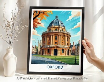 Oxford Travel Print - England, Oxford Poster, City Art Print for Home Decor or Gift