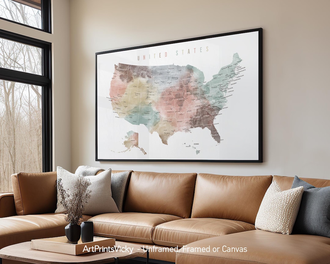 United States Map Wall Art Detailed - Il 1080xN.6492996797 Sfhm 