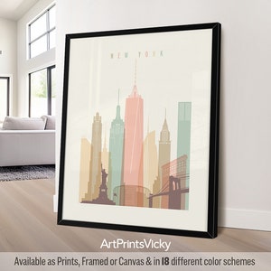 New York wall art print, New York City skyline poster, NYC Travel Decor for Home and Office, Unique Travel Gifts | ArtPrintsVicky