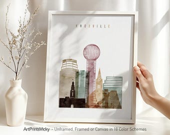 Knoxville Print, Knoxville wall art skyline poster, travel decor, personalised city print | ArtPrintsVicky
