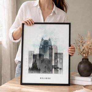 Orlando Wall Art Prints, Florida Skyline Posters, Frame and Canvas options bild 2