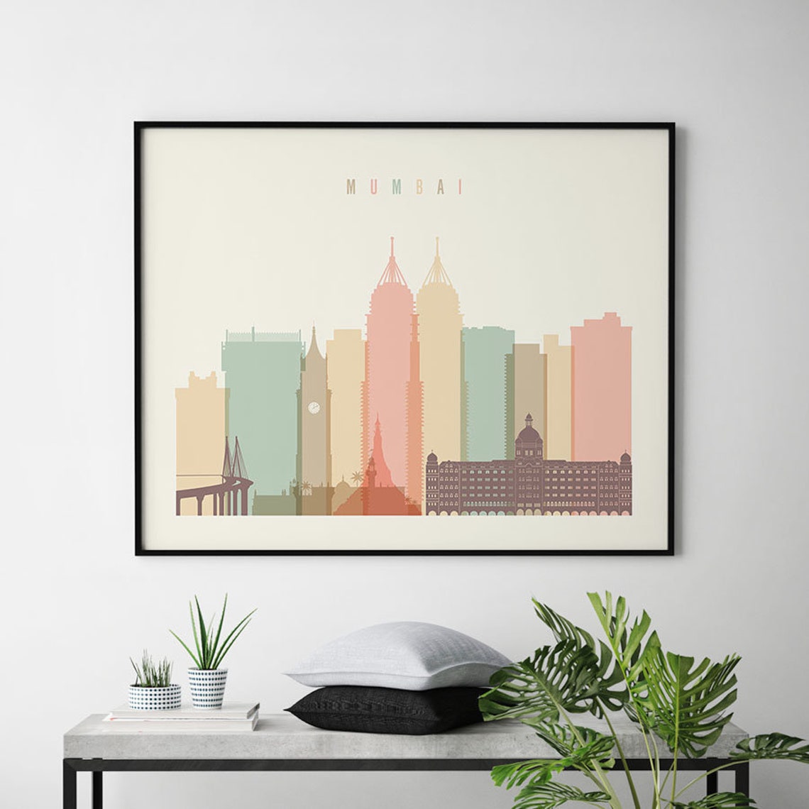 Mumbai art print Mumbai poster Mumbai wall art Mumbai Etsy