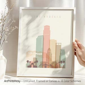 Los Angeles Art Print - Skyline Poster & Canvas Wall Decor for Home and Office | ArtPrintsVicky