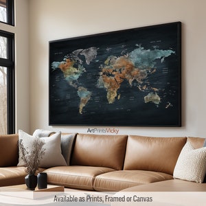 World map poster, World map wall art, Travel Map Print, for Homes, Offices, and Unique Travel Gifts | ArtPrintsVicky