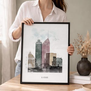 Liege Wall Art Poster, Belgium Cityscape Prints, Travel Gifts image 2