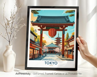 Tokyo Travel Print - Japan, Tokyo Poster Wall Art, Japanese Cityscape Home Decor, Wall Hanging City Art, Housewarming Gift