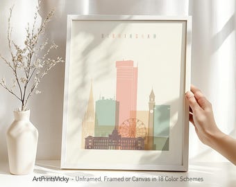 Birmingham UK skyline print, Birmingham England poster wall art, Gift decor, Travel prints, Home Decor | ArtPrintsVicky