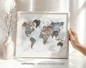 Stampa poster mappa del mondo / Regali personalizzati da parete / Decorazioni per la casa e l'ufficio / ArtPrintsVicky