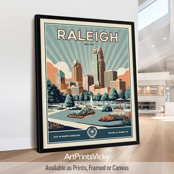 Raleigh Nc Wall Art Framed Etsy