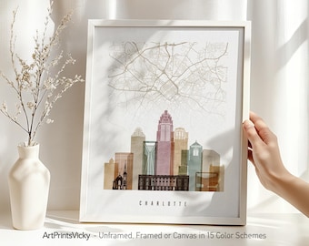 Charlotte Street Map Print - City Map & Skyline Poster | ArtPrintsVicky
