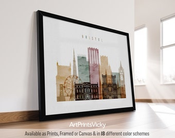 Bristol print, Bristol poster wall art, Travel poster, City print, Travel gifts, Office decor | ArtPrintsVicky