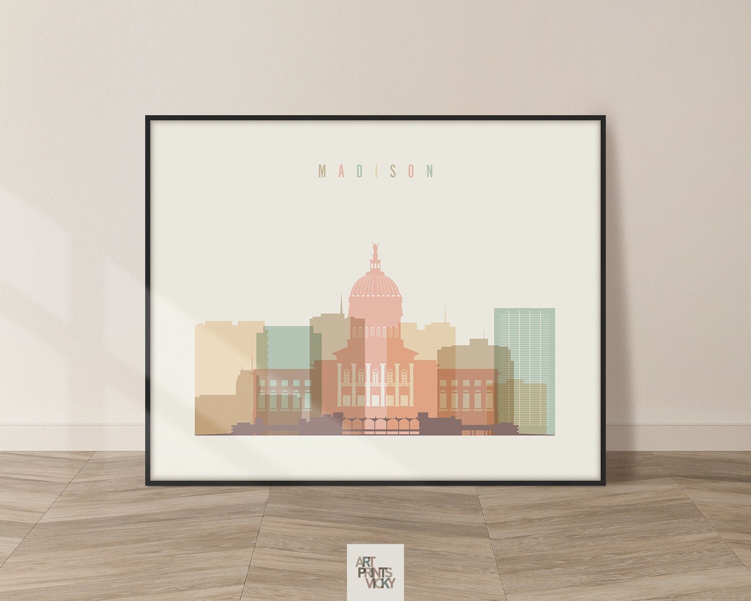 Madison Art Print Madison Wall Art Madison Wisconsin Skyline Etsy