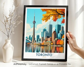 Toronto Poster Print – Canada Skyline Wall Art | Modern Urban Travel Illustration | Decor for Home or Gift