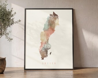 Sweden Map Wall Art Poster, Personalised Print for Home Office Decor