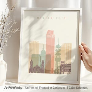 Mexico City print, wall art poster, Travel poster, City print, Travel gifts, Office decor | ArtPrintsVicky