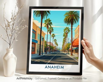 Anaheim Travel Poster – California | Anaheim Wall Art Print for Modern Home or Office Decor | Personalisation Gift