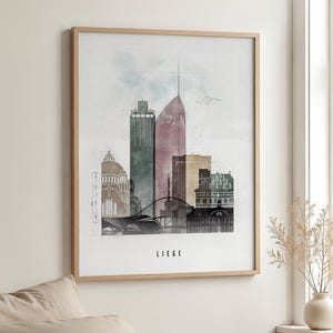 Liege Wall Art Poster, Belgium Cityscape Prints, Travel Gifts image 3
