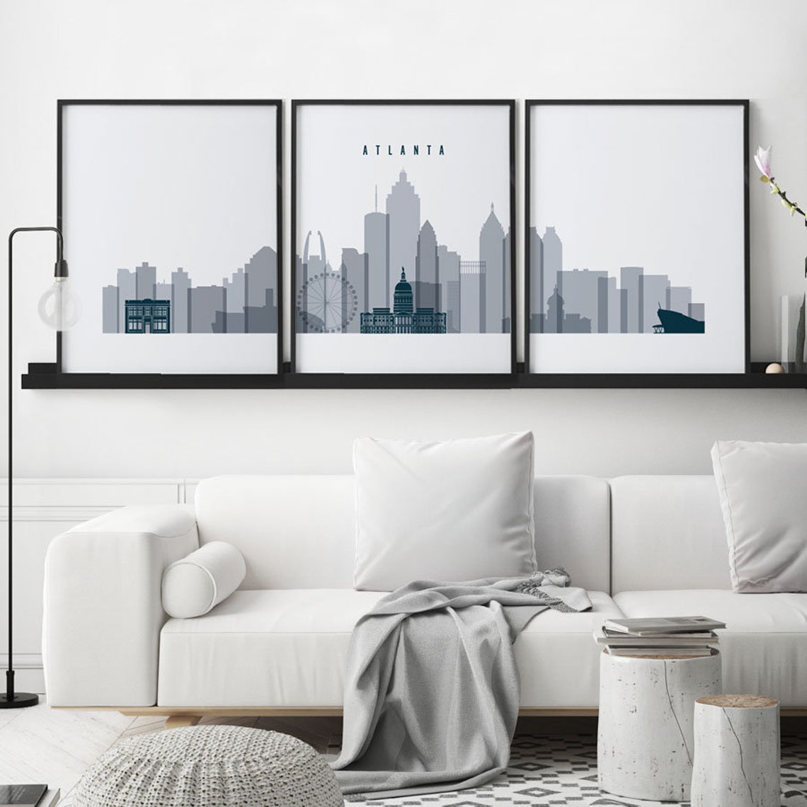 Atlanta 3 Piece Wall Art Atlanta Set of 3 Prints Atlanta Etsy