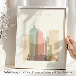 Memphis Skyline Art Print: Pastel Cityscape Poster