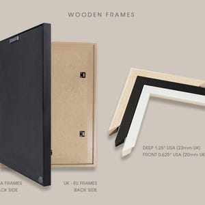 a picture frame with a wooden frame and a black picture frame