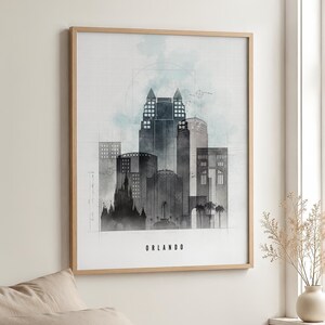 Orlando Wall Art Prints, Florida Skyline Posters, Frame and Canvas options bild 3