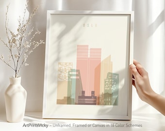 Oslo Wall Art Print - Poster Skyline Poster | ArtPrintsVicky