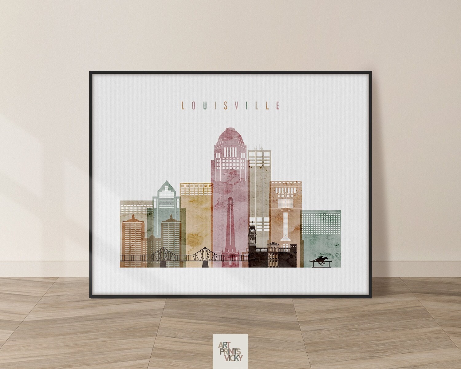 Louisville Print by Artprintsvicky Travel Poster Wall Art 