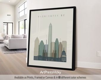 Washington DC art print, Travel poster, City print, Travel gifts, Office decor | ArtPrintsVicky