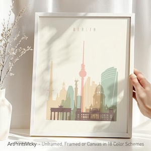 Berlin Poster - Skyline Wall Art Print (Unframed, Framed or Canvas)