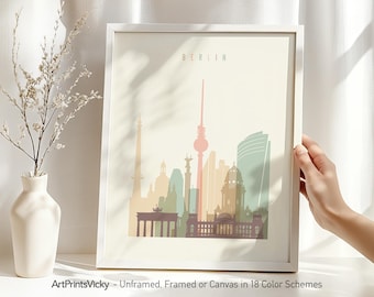 Berlin Poster - Skyline Wall Art Print (Unframed, Framed or Canvas)