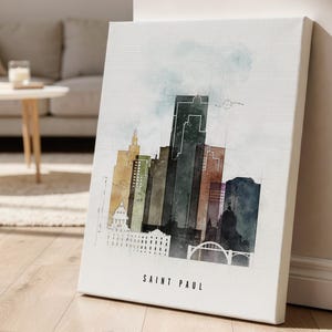 Saint Paul Wall Art Print, Twin Cities MN Skyline Poster, Frame and Canvas options image 5