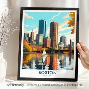 Boston Skyline Print: Massachusetts Cityscape Wall Art
