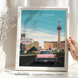 Las Vegas Travel Poster: Vintage Style Art Print