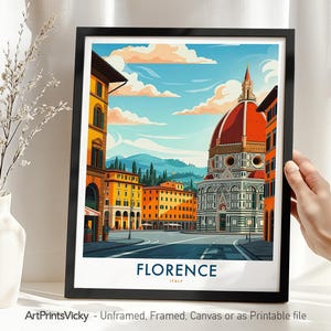 Florence Travel Poster | Florence Wall Art Print | Italy City Decor | Cityscape Gift | Travel Home Decor