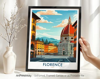 Florence Travel Poster | Florence Wall Art Print | Italy City Decor | Cityscape Gift | Travel Home Decor