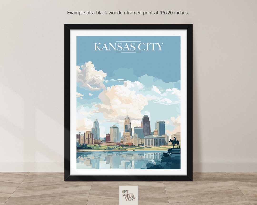 Kansas City Art Print Travel Poster Kansas City Wall Art Etsy