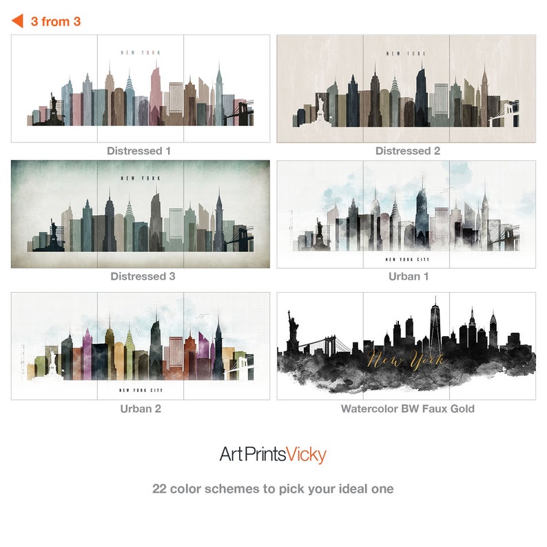 Milwaukee Skyline 3 Pieces Wall Art Posters Milwaukee Set | Etsy