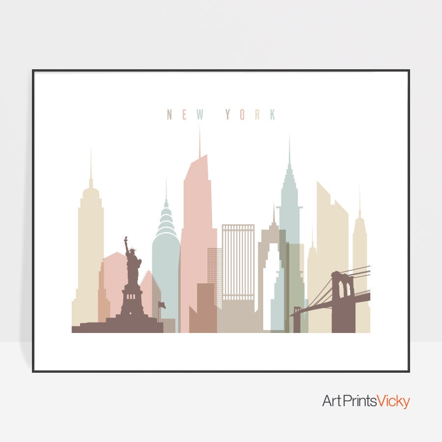 New York City Skyline Personalised Word Art Print Engagement or any Occasion New York City Skyline Personalised Word Art Print Engagement or any Occasion