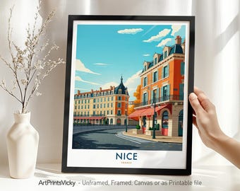 Nice France Travel Print | Nice French Riviera Poster | Wall Art Home Decor or Gift
