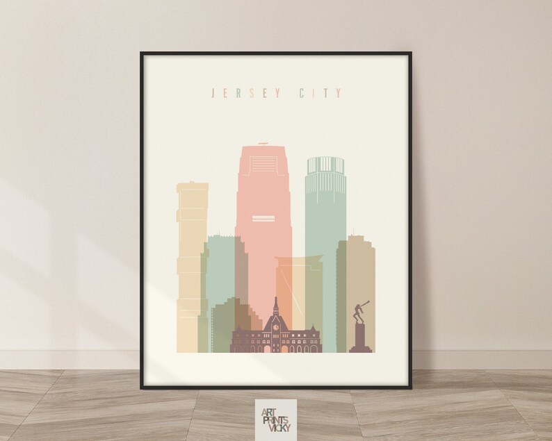 Jersey City Art Print Jersey City Wall Art Jersey City Etsy