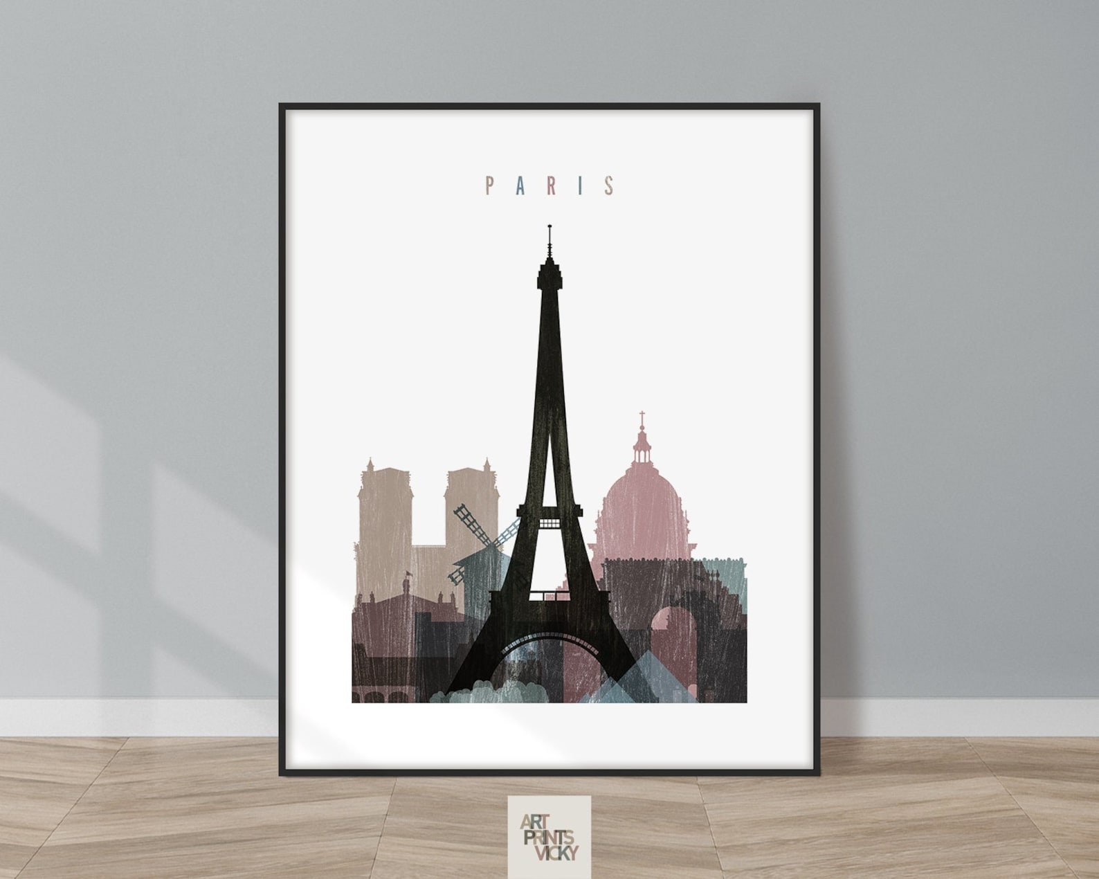 Paris Print Paris Poster Paris Skyline Wall Art City Art Etsy