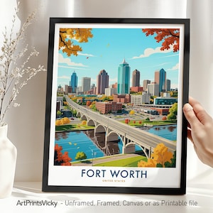 Fort Worth Skyline Print: Texas Cityscape Wall Art